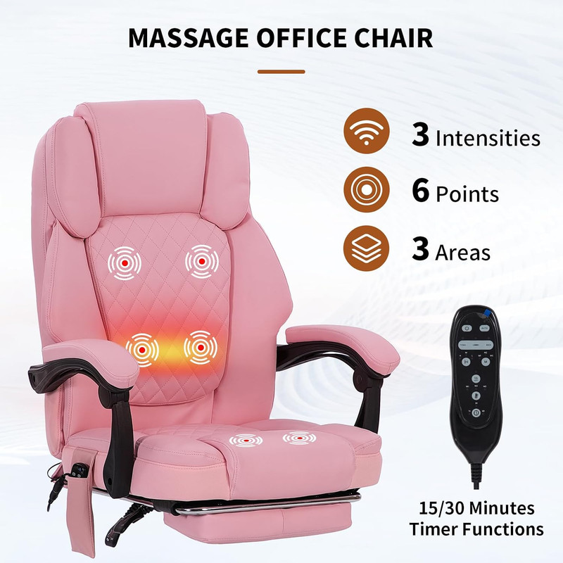 Massage Office Chair with Heat 6 Vibration Points,High Back & Heat, Executive De gallery